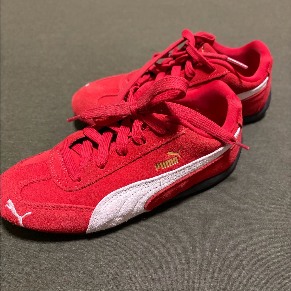 Puma Kids Red and White Sneakers